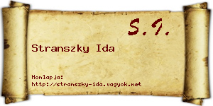 Stranszky Ida névjegykártya
